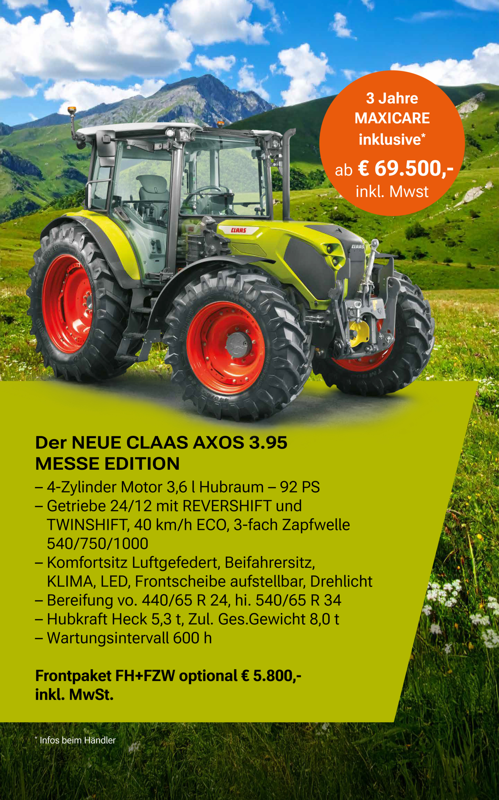 Messe Aktion Traktor Claas mit 95 PS